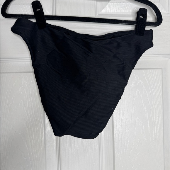 J. Crew NWT Black Ribbed High Rise Cheeky Bikini Bottom Size M - Picture 2 of 8